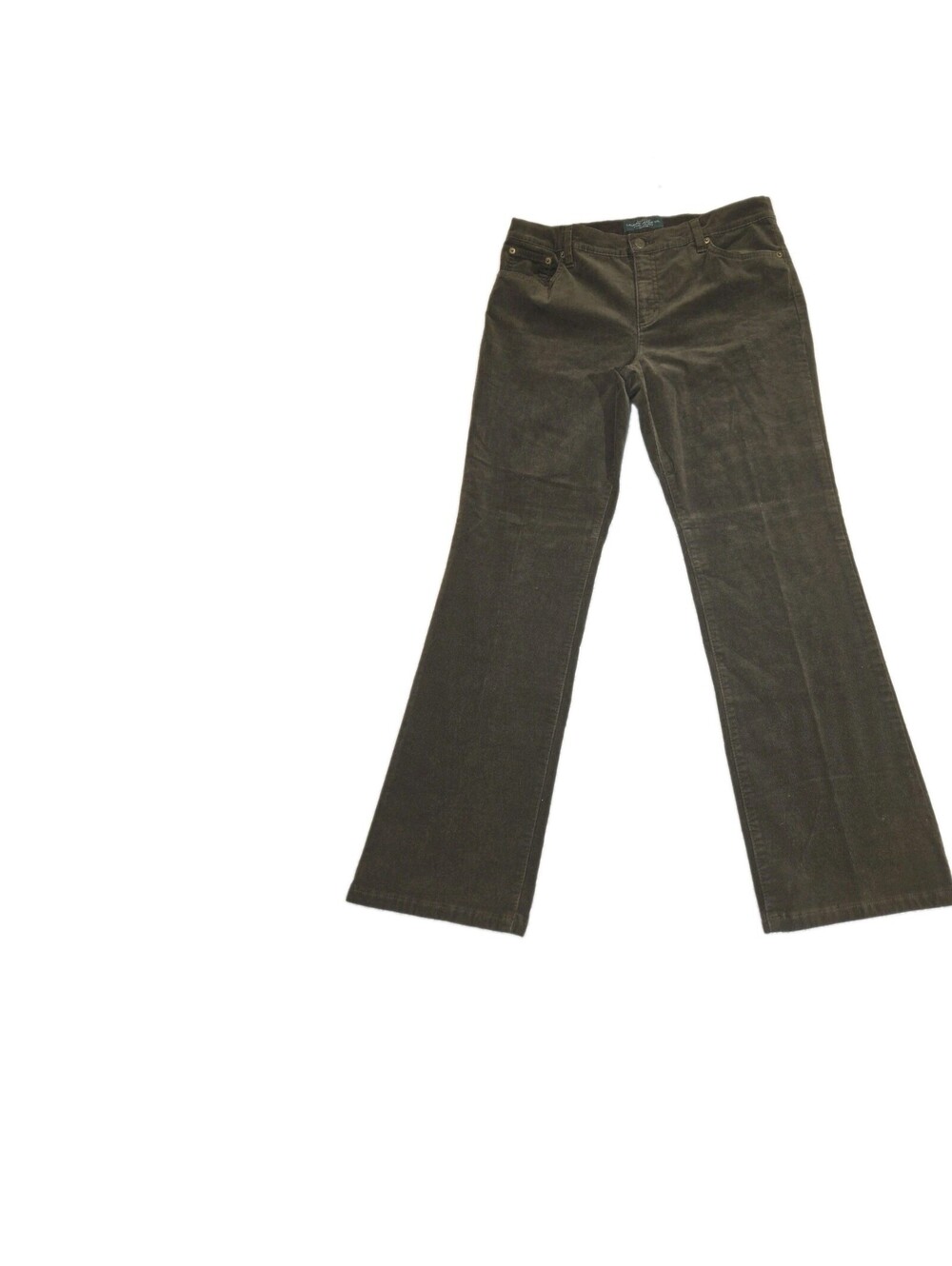 Ralph Lauren Womens Classic Straight Leg Corduroy Pants Size 14 P Brown Preppy